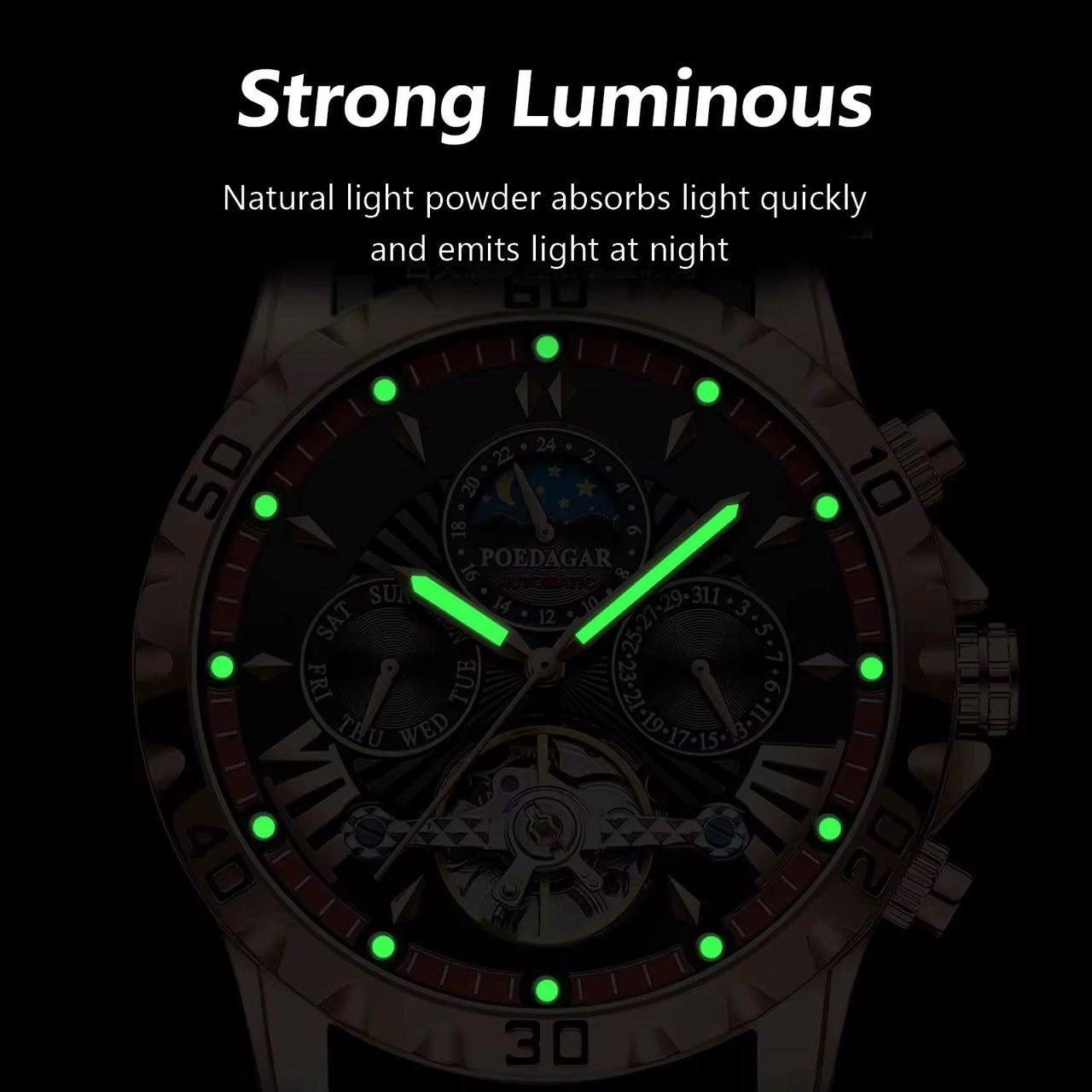 Poedagar Water-resistant Leather Watch - Image 6