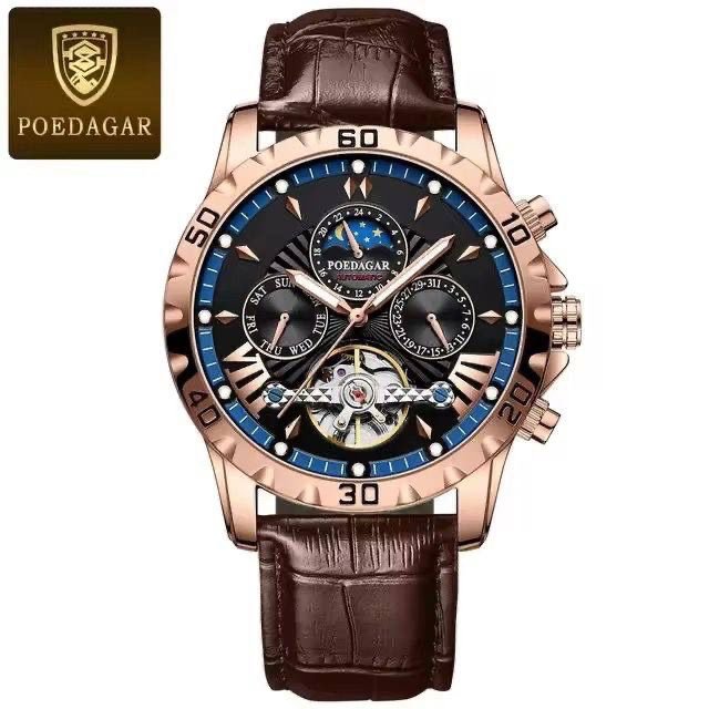 Poedagar Water-resistant Leather Watch - Image 4