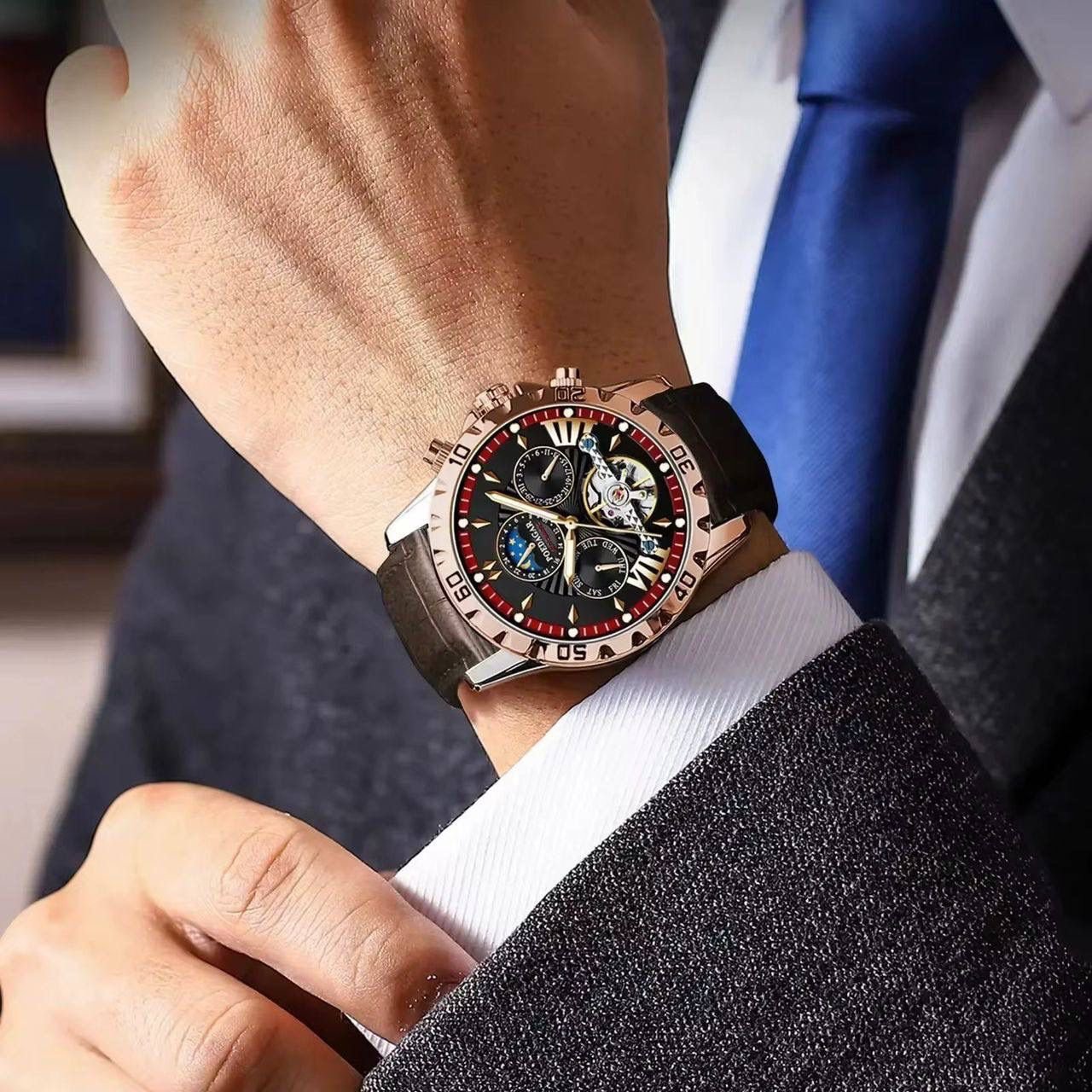 Poedagar Water-resistant Leather Watch