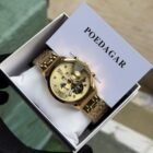 Poedagar Automatic Chain Watch featuring a stainless steel chain strap, sapphire glass face, and water-resistant case