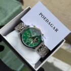 Poedagar Automatic Chain Watch with stainless steel chain, sapphire glass, and water-resistant case