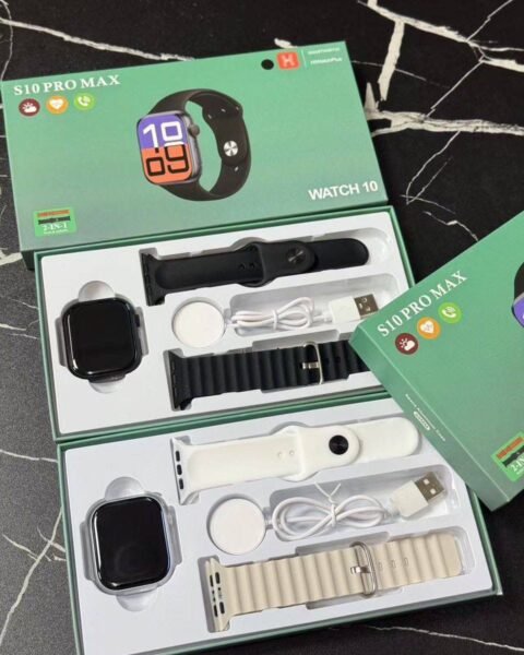 S10 Pro Max Smartwatch with sleek black metal case and vibrant touchscreen display