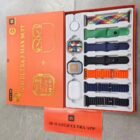 SMARTWATCH T900 ULTRA 3 displayed with six interchangeable straps and a single earbud